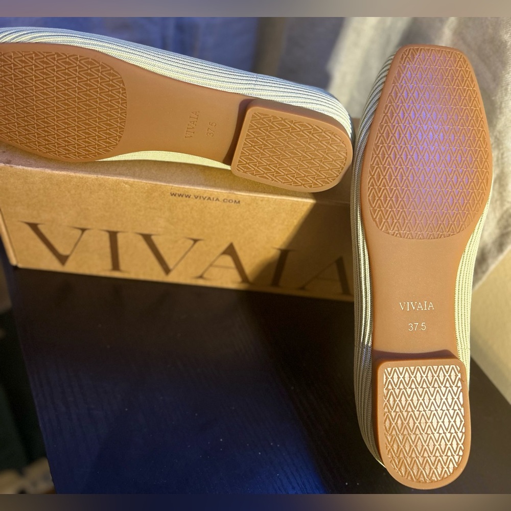 VIVAIA Matcha Green Knit Ballet Flats NIB W SQ TOE Slip-On Comfort! - Picture 9 of 10